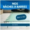 Bâche à Barres De Sécurité Access 580 G/m² Pour Piscine 8m X 4m