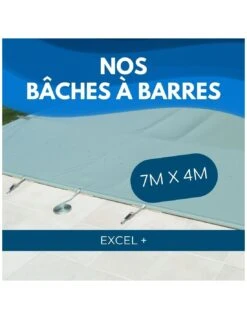 Bâche à Barre De Sécurité Excel+ 580 G/m² Pour Piscine 7m X 4m -Mister Piscine Boutique bache a barres de securite excel 580 gm pour piscine 7m x 4m 3
