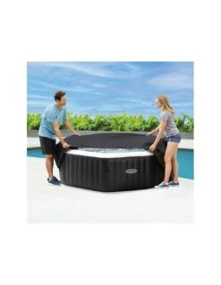 Intex Couverture Thermique Spa Octogonal 4P ( Couverture + Couvercle) -Mister Piscine Boutique couverture thermique spa octogonal 4p couverture couverc 1 3